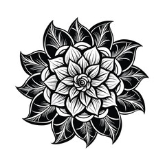 black and white flower