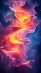 Obraz premium Vivid Abstract Swirl of Orange Pink and Blue