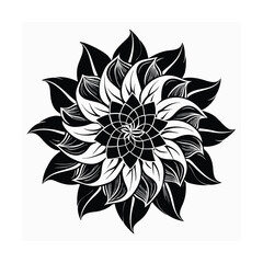 black and white abstract flower