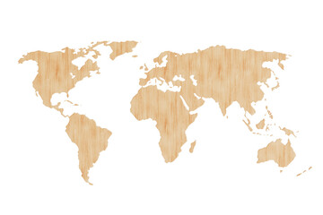 Obraz premium Wooden Earth World Map. 3d Rendering