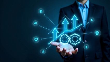 Business Growth Holographic Interface
