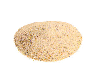 Heap of light beach sand on white background