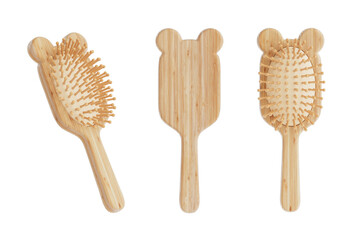 Wooden Hair Comb Brush. 3d Rendering