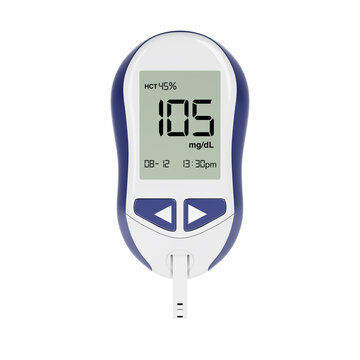 Diabetic Kit Concept. Blood Glucose Meter Monitoring System. 3d Rendering