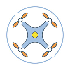 AI drone patrol. vector eps