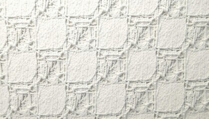 Obraz premium Embroidered geometric luxury fabric texture background, light neutral color woven linen backdrop, furniture cloth textile material, modern cotton clothing weave pattern, weave, cotton