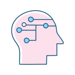 Android head with circuits. vector eps