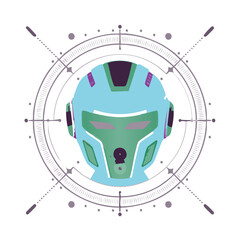Obraz premium Futuristic robot head. vector eps