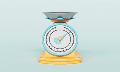 레트로 주방 저울과 금속 그릇 아이콘 Retro Kitchen Scale with Metal Bowl Icon