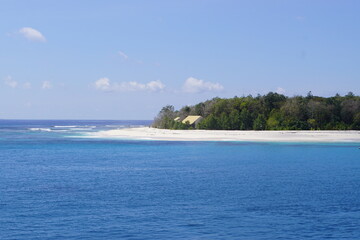 Sailing around tropical paradise islands in the Saint Anne Marine National Park, Seychelles, Africa