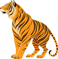 Obraz premium minimalist simple tiger vector art illustration with white background 
