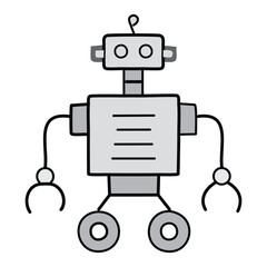 Machine learning robot. vector eps