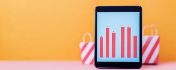 Fototapeta premium Interactive price tracking graph illustrating dynamic fluctuations in online retail