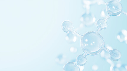 Abstract Molecular Structure on Light Blue Background
