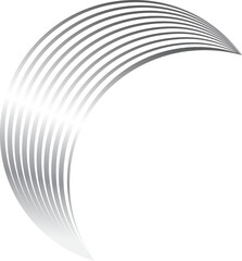 Naklejka premium Circle and liquid shapes with dynamic metallic glowing silver, tech, innovation, science