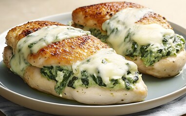 Delicious Creamy Spinach and Cheese Stuffed Chicken Breast