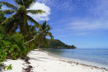 Anse Source d'Argent - The World's best rated beach with white sand and large granite boulders on La Digue Island, Seychelles, Africa