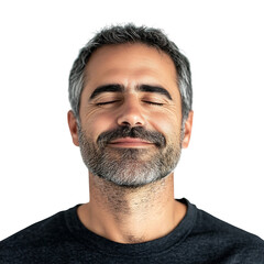 Fototapeta premium A Man with Grey Hair and Beard Smiling Isolated on Transparent Background