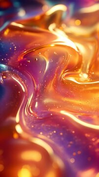 Colorful abstract design with smooth flowing patterns and glimmering details inspired by vibrant hues. Ideal for Social Media, Stories
