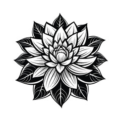 black and white flower