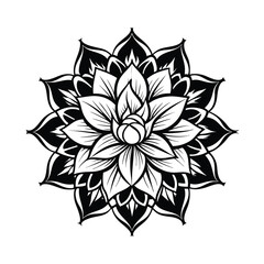 black and white flower