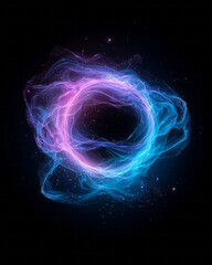 A science-inspired bright sphere with concentric light halos and high-velocity particle motion in a