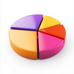 Fototapeta premium Colorful pie chart representing data analysis 