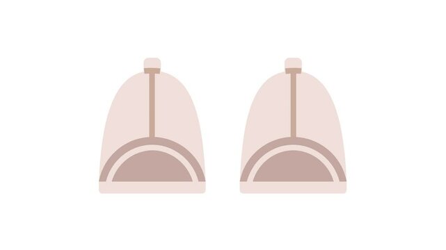 Two identical beige-colored fabric care caps shown from the front, designed for protecting delicate clothing during washing. Clean, simple design suitable for garment care and laundry routines.