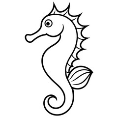 Fototapeta premium Stunning Seahorse Vector | High-Quality Animal Graphic for Digital Use