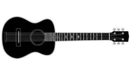 Fototapeta premium Guitar Chord Chart: Learning to Read Bar and Neck Chords with Bass Line and Pecking Beat