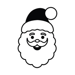 a Santa Claus head with a fluffy beard and red hat,