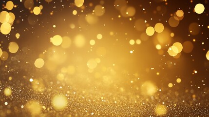 A shimmering golden background filled with soft, glowing particles, creating a festive and luxurious atmosphere.