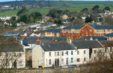 Elevated view of Pilton district of Barnstaple in Devon
