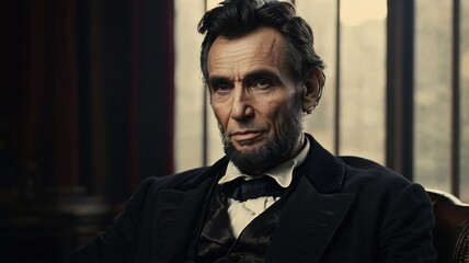 US president Abraham Abe Lincoln face portrait