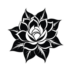 vector black and white flower
