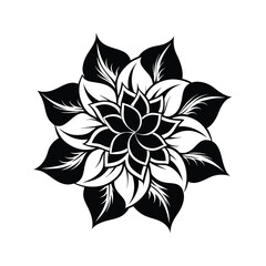 black and white flower vector