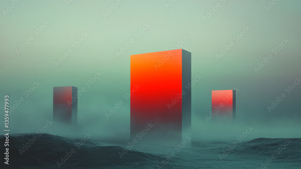 Poster a surreal scene of the world overlaid with invisible geometric grids, visible only through the eyes