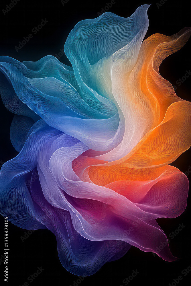 Poster An ethereal vision of truth rendered in floating code, fractals, and cosmic pulses abstract yet