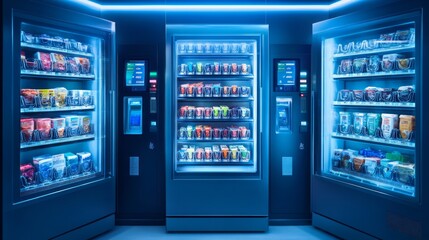 High-tech vending machine dynamically adjusting product prices based on stock levels