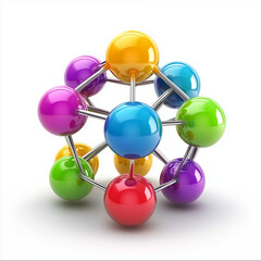 Obraz premium Colorful molecule structure in a modern design 