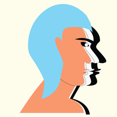 man with his dual nature vector design clean and unique latest
