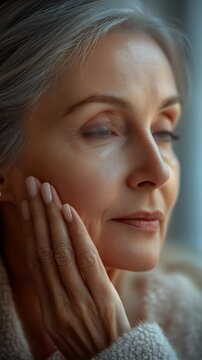 Engaging moments of reflection in natural light featuring a thoughtful woman. Ideal for Social Media, Stories, Advertising
