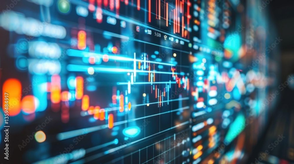 Poster machine learning analytics used to track business performance data.