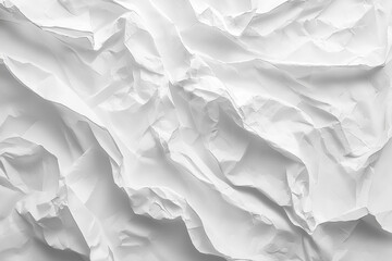Obraz premium High-resolution white paper texture with natural creases, perfect for collage backgrounds, crumpled poster designs, and minimalist aesthetics in creative projects