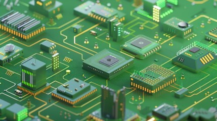 Fototapeta premium 3D isometric illustration of machine learning systems and algorithms.