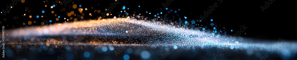 Poster abstract glittering particle surface with bokeh lights