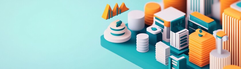 Conceptual artwork of demand-based pricing model with floating graphs and futuristic elements