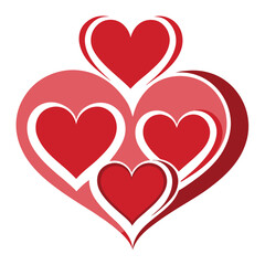 Collection of Unique Heart Shapes, Symmetrical, Tilted, Hand-Drawn, Puffy, Thin Outline, Thick Outline, Double Layered, Geometric Heart, Wide, Modern Minimalist, and Valentine Variations in Red, Black