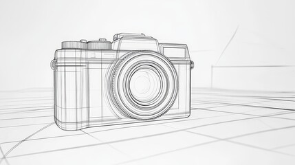 Digital camera icon, line style vector icon, isolated digital camera icon