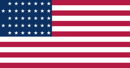 Naklejka premium US Flag 37 Stars (1867–1877)